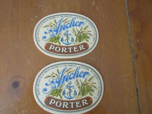 ( 2) ANCHOR PORTER Famous San Francisco Brewery BAR BEER COASTERS 2 sided - Picture 1 of 2