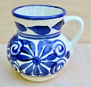 VTG Blue/ White Ceramic Mug Cup Pottery Catalan Spain Mexico Oaxaca 12oz - Picture 1 of 6