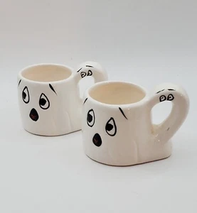 Mini taza vintage de Halloween pintada a mano fantasma par cerámica Lucie Sable - Imagen 1 de 12
