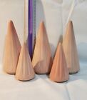 Target Thershold Lot Of 5 Pink Ceramic  Cone Shaped Trees Christmas Decor 7" Euc