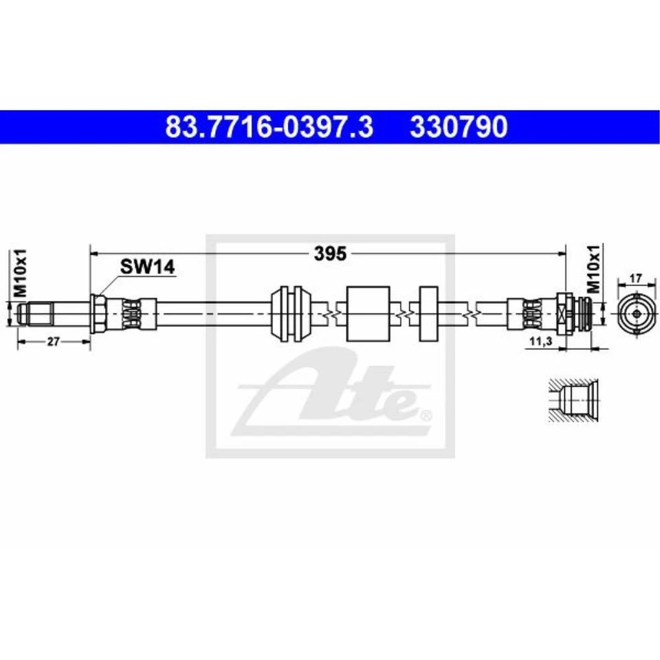 Ate Manguera De Freno Línea De Freno Delante Para Ford Focus II Turnier C-Max - Imagen 1 de 1