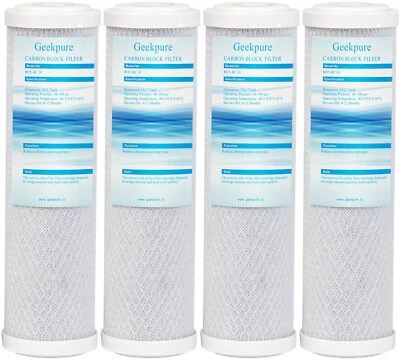 10 Zoll Kohlenstoff Block Aktivkohleblock Ersatzfilterpatrone für Umkehrosmos... - Image 1 of 4