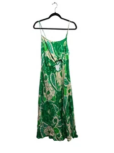 Vestido Farm Rio Tropical Groove Midi Verde Floral Sin Mangas Recorte Mujer Grande - Imagen 1 de 8