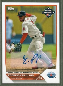 2023 Topps Pro Debut Eddinson Paulino Auto Autograph #PD-155 Red Sox SP - Picture 1 of 2