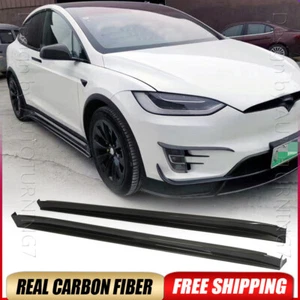 Kit de alerón labial de extensión de faldón lateral de fibra de carbono REAL para Tesla Modelo X 2016-23 - Imagen 1 de 12