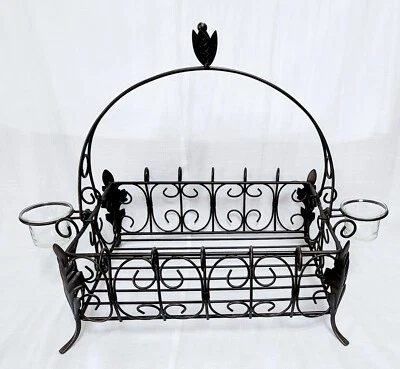 Southern Living at Home ~Acanthus~ Metal Basket w/Handle & Candle Holders~ NWOB - Image 1 of 4