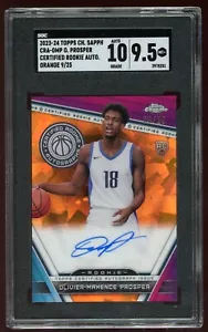 2023-24 TOPPS CROMO ZAFFIRO OLIVIER-MAXENCE PROSPER ARANCIONE AUTO /25 RC SGC 9,5 - Foto 1 di 2