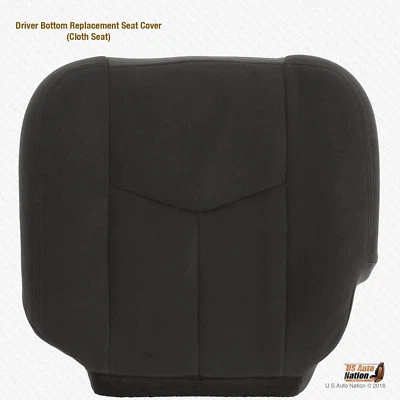 Cubierta de asiento de tela gris oscuro inferior del conductor para GMC Sierra 1500 1500HD 2003-2007 Foto 1 de 4