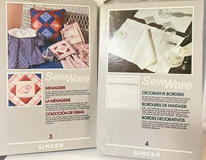 Singer SewWare Menagerie Animals ￼Decorative Borders Cassette Cartridges #3 #4 - Picture 1 of 9