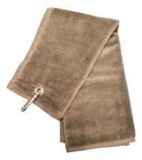 Shooting Towel GREY 100% Cotton Tri-Fold with Belt loop and Carabiner gun towel