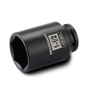 Mixpower 1/2 Inch Drive Deep Impact Socket 1-1/2 Sae, 1-1/2", Black - Picture 1 of 5