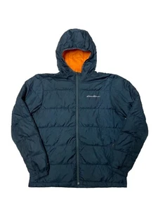 Chaqueta de plumón Eddie Bauer 650 para hombre grande gris con capucha acolchada EB650 - Imagen 1 de 5