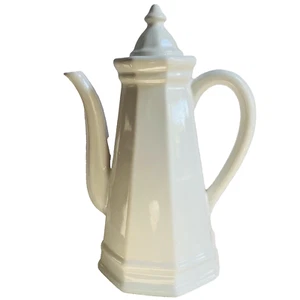 Pfaltzgraff Heritage White Stoneware 14” W. Lid Coffee/Tea Pot Replacement READ - Picture 1 of 12