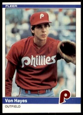 1984 FLEER VON HAYES . PHILADELPHIA PHILLIES #33 - Image 1 of 2