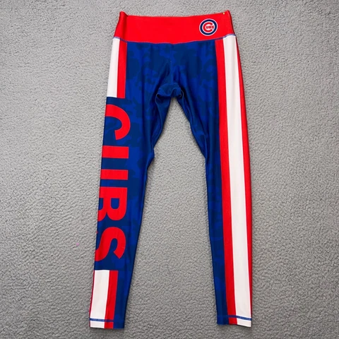 Chicago Cubs Leggings Pants Womens Small Blue Red Klew Stretch Compression MLB Cover