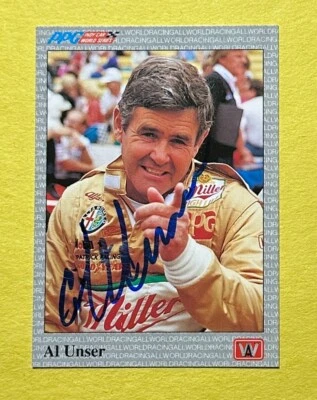 1991 ALL WORLD INDY AL UNSER SIGNED AUTOGRAPH CARD W/ COA #35 - Image 1 of 2