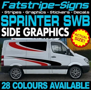 passend für MERCEDES SPRINTER SWB GRAFIK AUFKLEBER STREIFEN RENNEN CAMPER VAN WOHNMOBIL - Bild 1 von 2