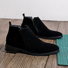 Suede Leather Boots Men's Casual Slip On Heel Ankle Bootie Outdoor Leisure Work