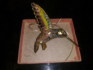 Holiday Ornaments Metallic Ornate 4" HUMMINGBIRD  - Picture 1 of 2