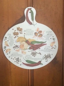 Tabla de cortar decorativa circular colgante tema especias - Imagen 1 de 9