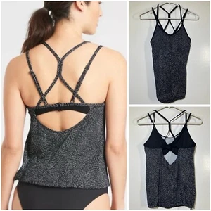 Athleta Women’s Black Sand Blousy Tankini Swimsuit TOP Size 34B/C - Picture 1 of 8