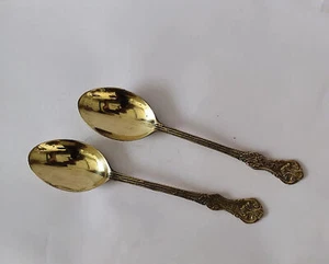 Indian Traditional Copper Spoon For Serving Hotel & Home Set Of 2 - Picture 1 of 5