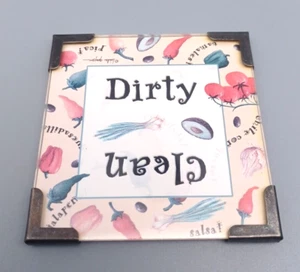 Salsa Quadratisch sauber/schmutzig Geschirrspüler Magnet 2,5" x 2,5" - Bild 1 von 5