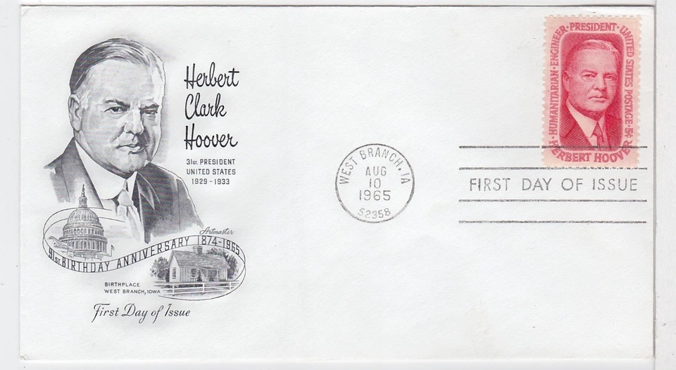 TurtlesTradingPost- Herbert Hoover #1269 - 1965 - FDC Artmaster Cachet - Image 1 of 1