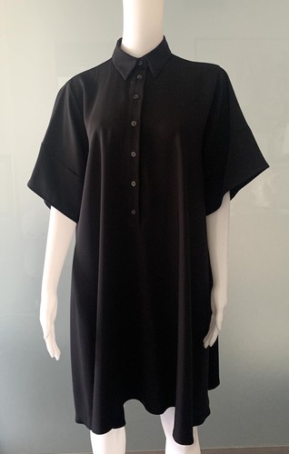 CAMICIA ABITO A MANICHE CORTE MM6 MAISON MARGIELA nera OVERSIZE 40 taglia US M L