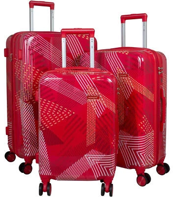 Polycarbonat-ABS Hartschale Koffer Trolley Einzeln o. Set Gepäck Varenna Rot - Bild 1 von 4