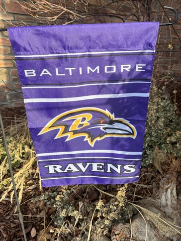 Baltimore Ravens Double Sided Garden Flag 12 x 18 Cover