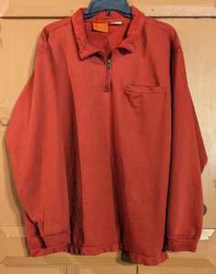 Jeep Brand Mens L - XL (See Desc) Orange Long Sleeve 1/4 Zip Pullover Sweatshirt - Picture 1 of 6