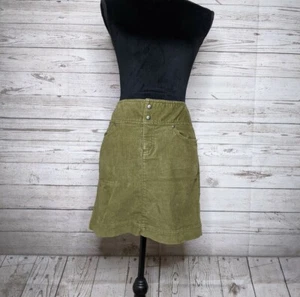 Retro Athleta Kaleidoscope Corduroy Mini Skirt Old Gold Women's 4 - Picture 1 of 9