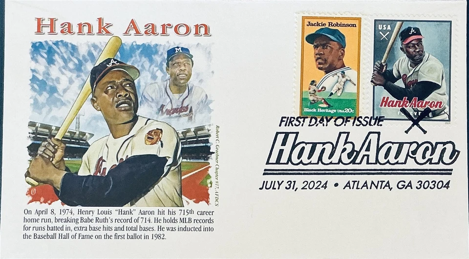 Graebner Chapter AFDCS 5908 Henry Hank Aaron Baseball Jackie Robinson - Image 1 of 1