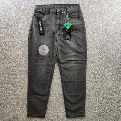 全新 GEMMA RAE 女式 Jr 13 灰色妈妈锥形牛仔裤弹力 Grungecore — 第 1/4 张图片