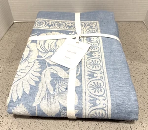 Williams Sonoma VINTAGE FLORAL JACQUARD Tablecloth 70” x 144” Blue NWT - Picture 1 of 8