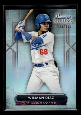 2022 Bowman Sterling #BSP-100 Wilman Diaz 172/199 Refractor Los Angeles Dodgers - Image 1 of 2