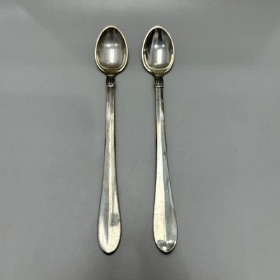 [Lot Of 2] Vintage Georg Jensen Continental Sterling Silver Teaspoon 6.75" - Image 1 of 4