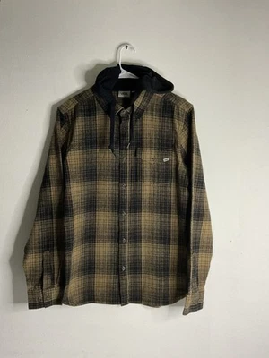 Vans Men's Long Sleeve Hooded Button-Up Shacket Grunge Brown/Black Size M - Image 1 of 4