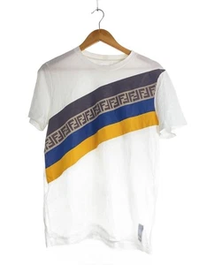 FENDI T-shirt M Mens Cotton WHT PR12-18-1129 Used - Picture 1 of 6
