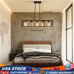E26 Industrial Dining Room Light Kitchen Island Light Hanging Light Chandelier - Picture 1 of 19