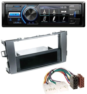 JVC Bluetooth MP3 USB DAB Autoradio für Toyota Auris 07-12 anthrazit-grau - Bild 1 von 4