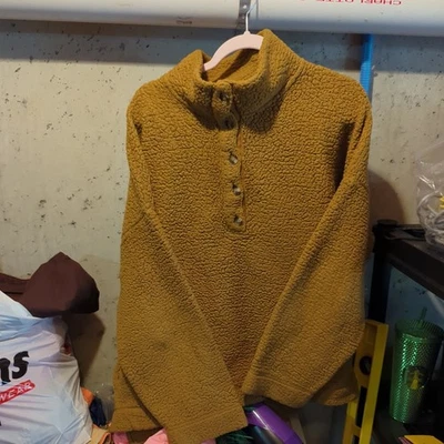 Aerie Womens Pullover Sweater Gray Button Up Knit Long Sleeve Casual - Image 1 of 4