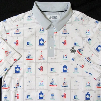 PENGUIN ® Liquor Drinks Vodka Rum Beer Gin Cognac - S Small - Polo Shirt - New - Image 1 of 2