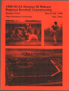 1980 NCAA Division III Mideast Reg. Baseball Championship Program-ADA, OHIO - Picture 1 of 2