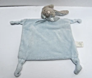 Manta de seguridad Dan Dee Blue Bunny Rabbit Lovey anudada sonajero orejas satinadas arco - Imagen 1 de 2