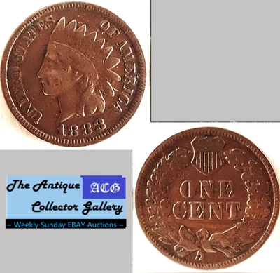 1888 US 19th Century Bronze Indian Head Cent🪙Antique🪙 - Image 1 of 4