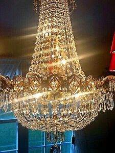 CRYSTAL CHANDELIER with swarovski crystals DINING ROOM  LIGHTING  28"
