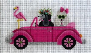 Needlepoint HandPainted JP Needlepoint Bug of Poodles 6x10 - Picture 1 of 4