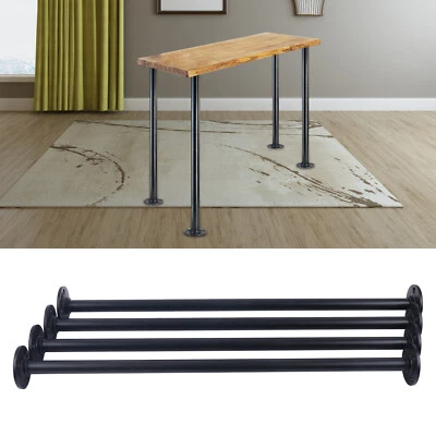 4x Metal Desk Legs 30 Inch Industrial Pipe Table Legs for DIY Rustic Tables - Image 1 of 4